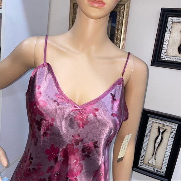 Secret Treasures NWT! Floral Mauve Purple  Chemise & Wrapper Set Size S - Picture 5 of 13